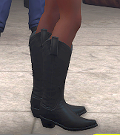 Western boots, black, side.png