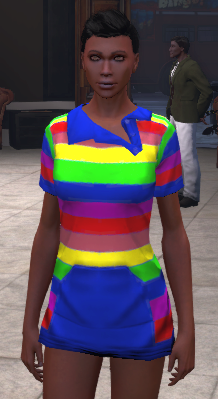 Slash collar stripped shirt, rainbow, front.png