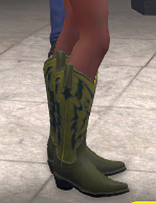 Western boots, green, side.png